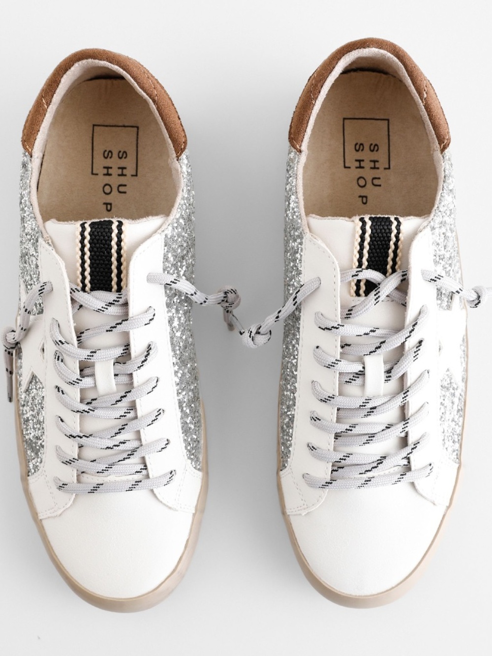 Shu Shop Paula Sneakers in Silver Sparkle - Picture 4 of 7